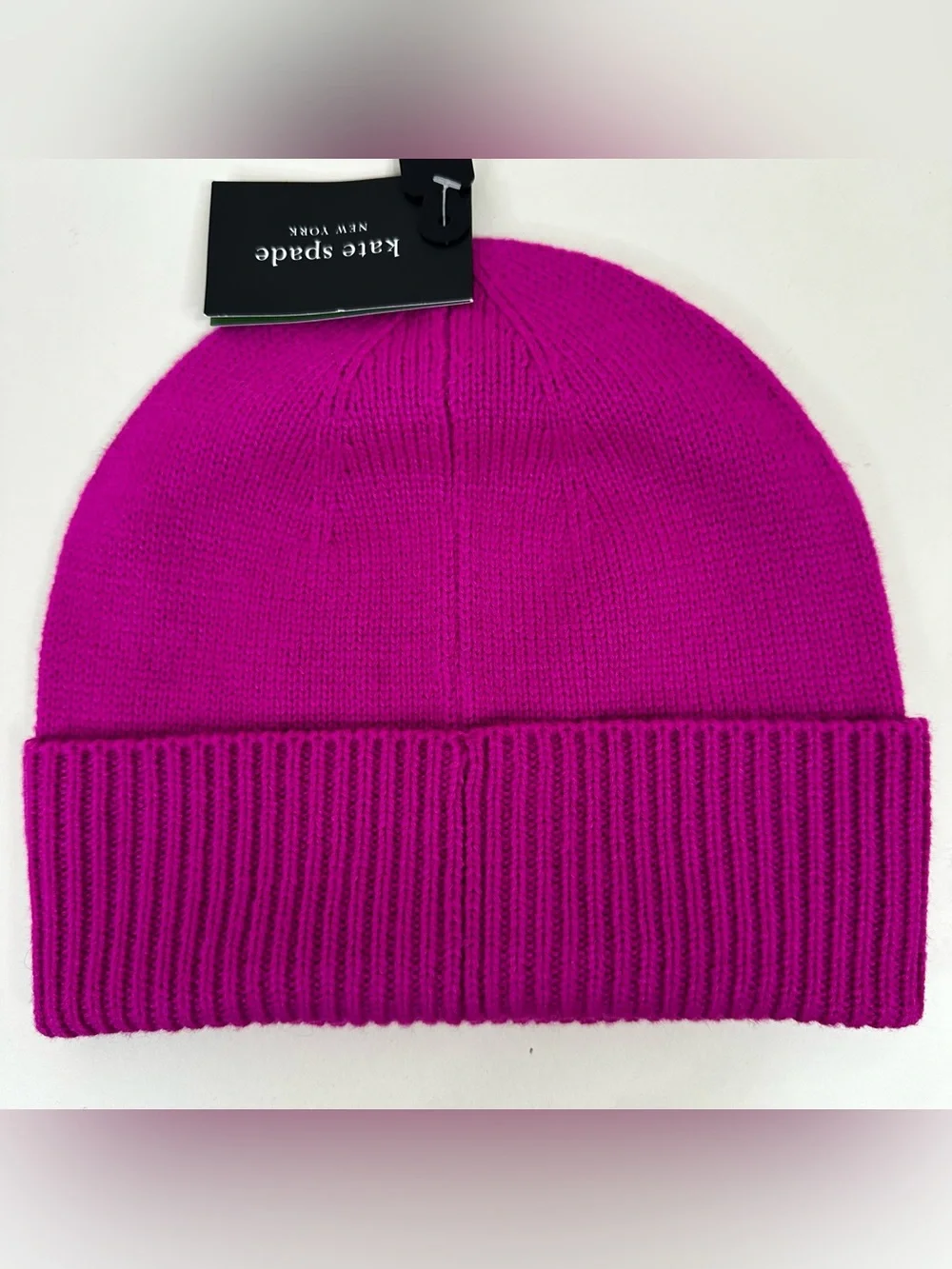 NEW Kate Spade Flocked Spade Beanie in Marker Pink One Size Fall Winter Hat